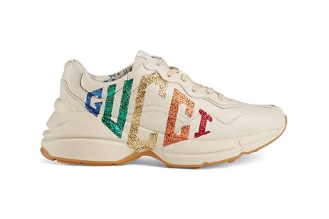 gucci ivory rhyton rainbow glitter sneakers|gucci rhyton sneakers cheap.